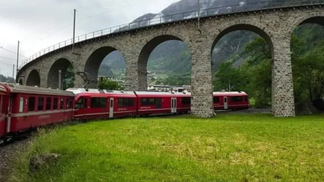 Bernina Scenic Train ride on the Swiss Alps. Small-Group Tour