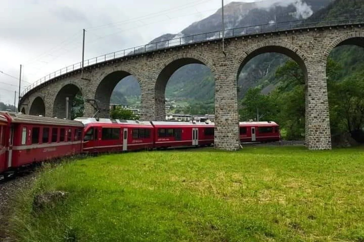 Bernina Scenic Train ride on the Swiss Alps. Small-Group Tour