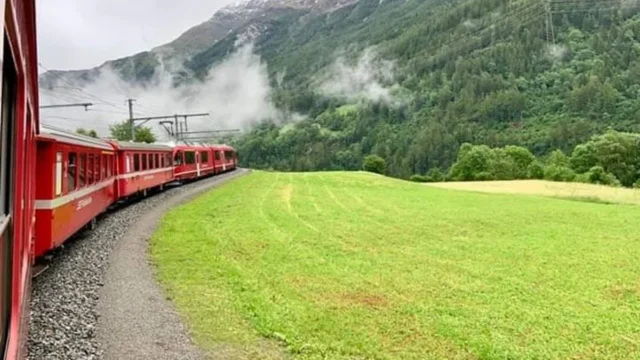 Bernina Scenic Train ride on the Swiss Alps. Small-Group Tour