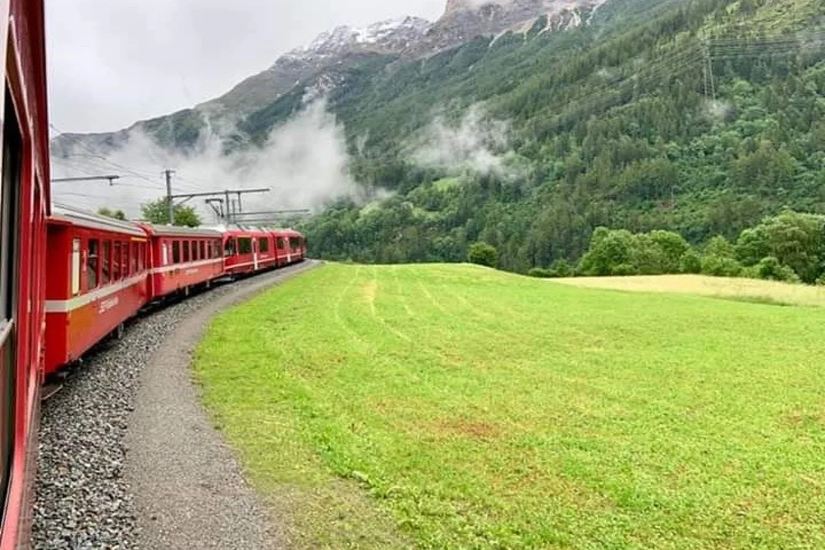 Bernina Scenic Train ride on the Swiss Alps. Small-Group Tour