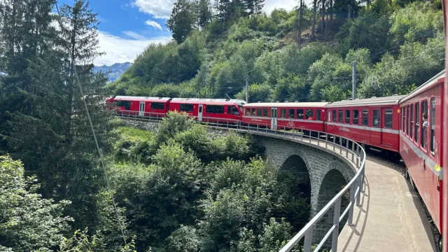 Bernina Scenic Train ride on the Swiss Alps. Small-Group Tour