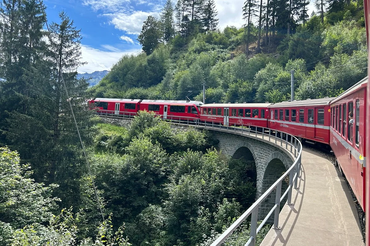 Bernina Scenic Train ride on the Swiss Alps. Small-Group Tour