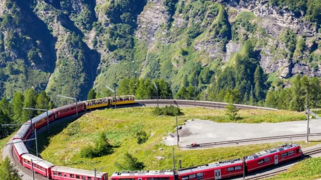 Bernina Scenic Train ride on the Swiss Alps. Small-Group Tour