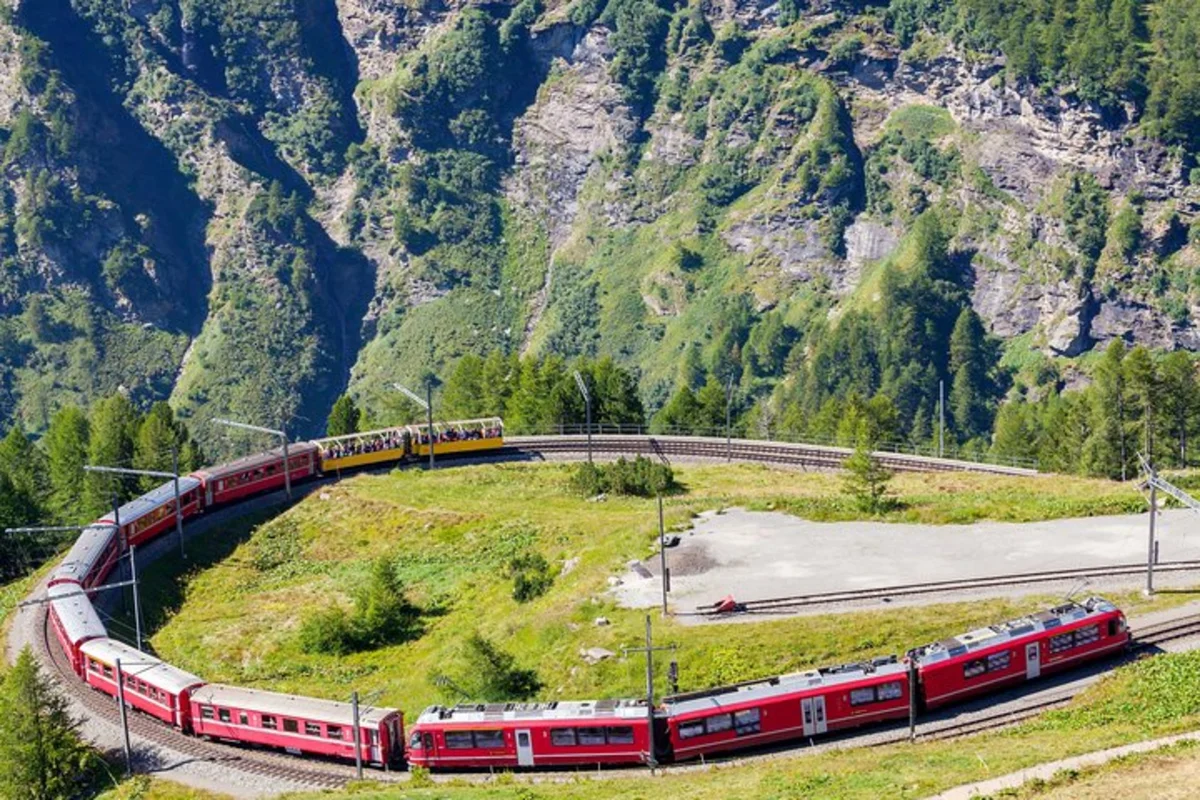 Bernina Scenic Train ride on the Swiss Alps. Small-Group Tour